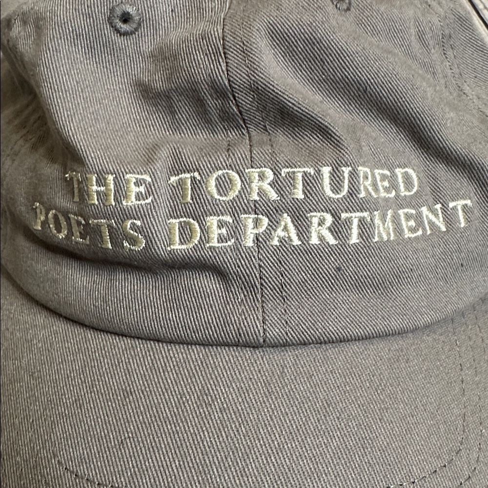 NWOT Taylor Swift TTPD The Tortured Poets Department Gray Dad Hat - Picture 8 of 8